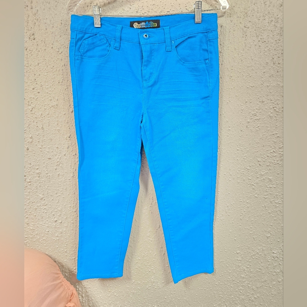 Imperial Star - Girls Teal Jean Capris